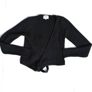Women’s SNDYS Everyday Black Wrap-Tie V-Neck Cardigan Sweater Medium